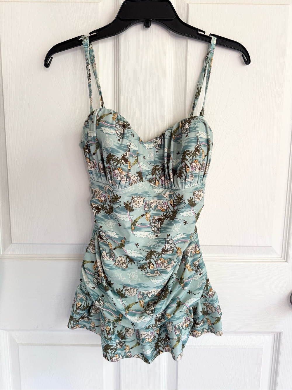 Hot Topic Disney Peter Pan Mermaid Lagoon Skirted One-Piece Retro Swimsuit L